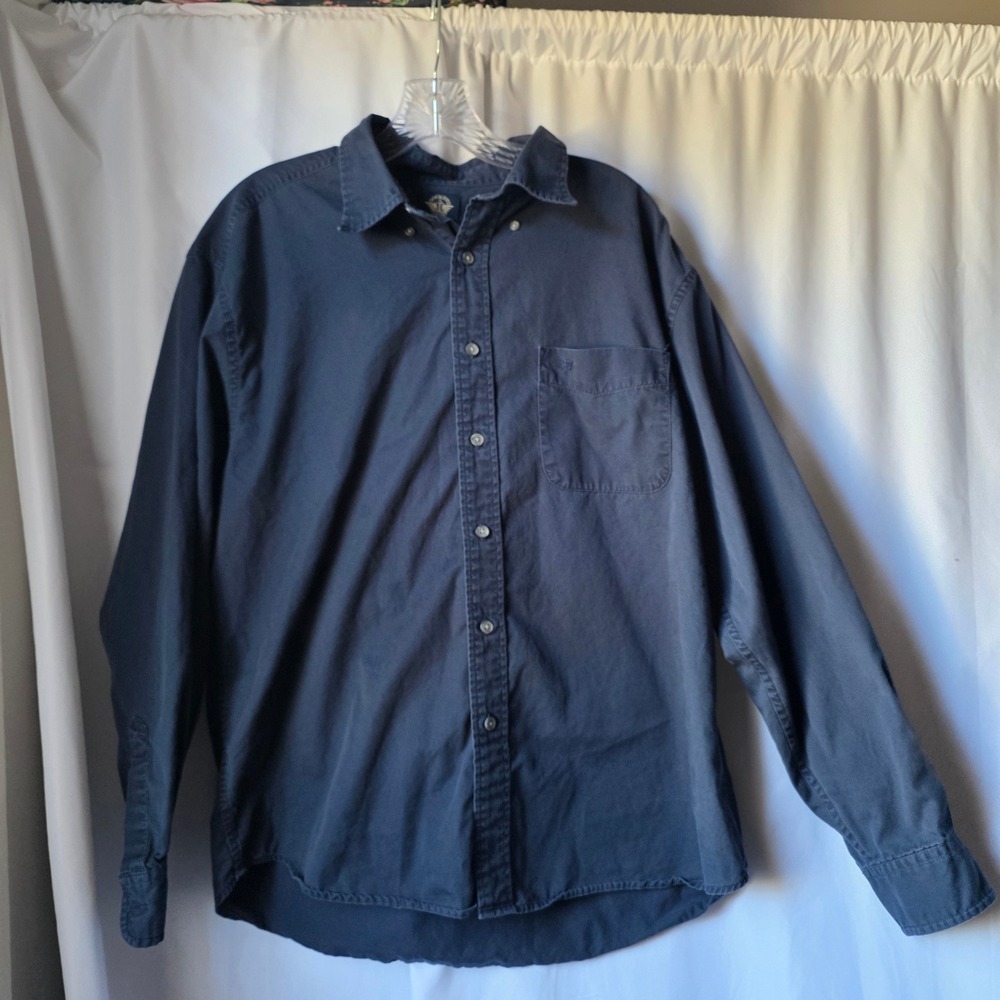 Dockers Mens Navy Blue Long Sleeve Button Down Cotton Shirt Large 64261-9143